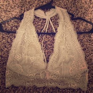 Lace halter bralette